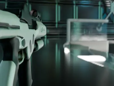 Game Ready Sci-Fi Assault Rifle with Scope FPS Games Low Poly Low-poly 3D model