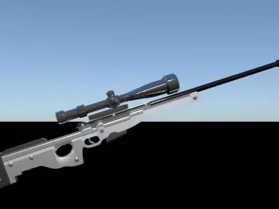 Low-Poly Sniper Rifle 3D Model-AWP Style Low-poly 3D model