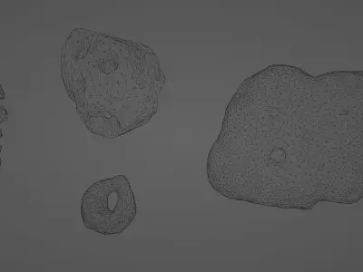 Asteroid pack Free low-poly 3D model