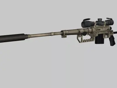 Sniper Denel 8NTW-20 Low-Poly 3D Model Low-poly 3D model purchase