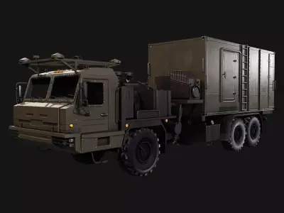Military Truck Low-poly 3D model