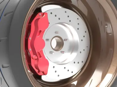 Wheel TE37v  Low-poly 3D model