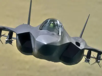 Custom Fighter Jet - Fully Rigged - Changable Decal and Text Low-poly 3D model