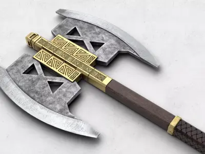 Gimli Battle Axe - Lord of the Rings Low-poly 3D model