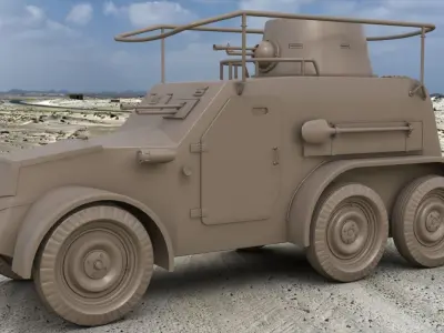 OA vz 30 Armoured Car German Clay Mental Ray 3D model