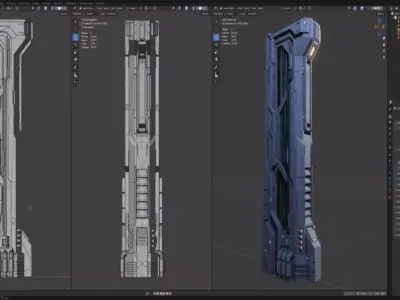 Sci Fi Parts Kit Pack Vol 02 B PBR Free low-poly 3D model