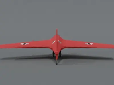 Low Poly Cartoon Messerschmitt Me 163 Komet Airplane Low-poly 3D model