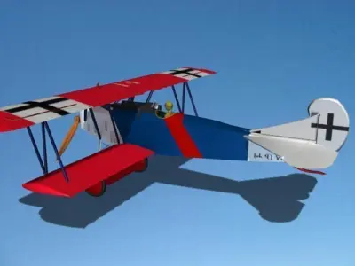 Fokker DVII Toy Plane 1 3D model