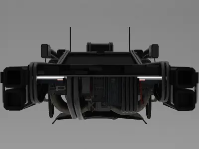 Blender sci fi spaceship 3D model