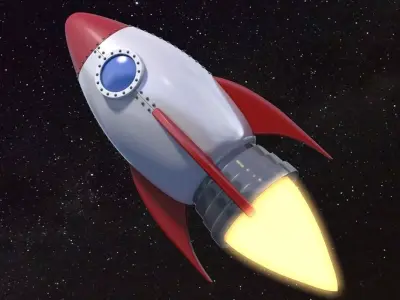 Cartoon Rocket Ship V1 Low-poly 3D model