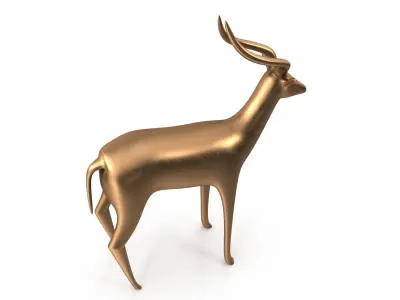 Antelope PBR gold Low-poly 3D model