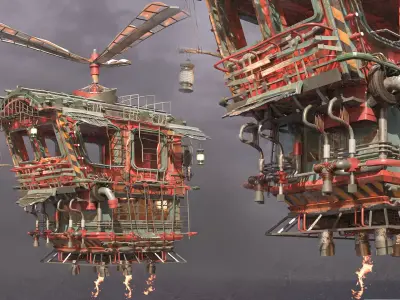 Junk Aircraft Plane Low-poly 3D model