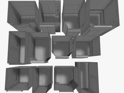 OTIS Elevators Collection - 12 Pack Low-poly 3D model
