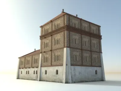 Medieval -9th century- Slavic palace - exterior - interior 3D model