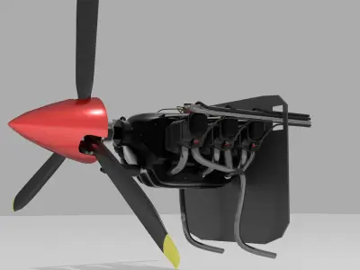 Lycoming O-540 Low-poly 3D model