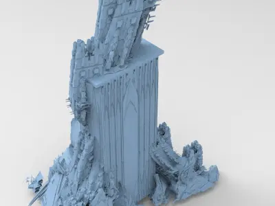 Ancient Stone Tower rock formation 5 3D model