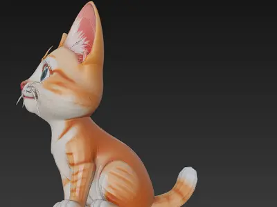 Cat Realistic 3D Model Basic - Low Poly Realistic Low-poly 3D model