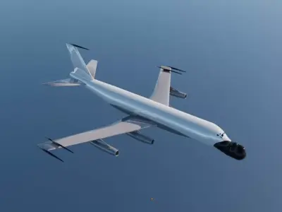 EC-135N ARIA Style Jet - Custom 1950s Aircraft Low-poly 3D model
