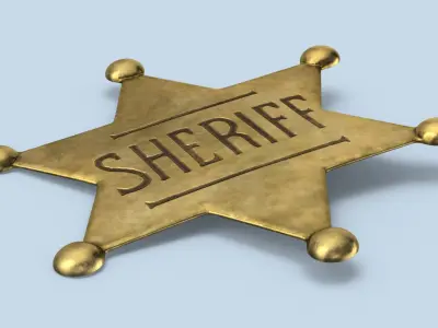 Western Sheriff Badges 3D model