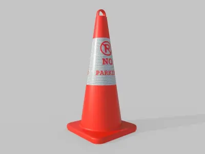 Road Cone M6 - With STL Low-poly 3D model