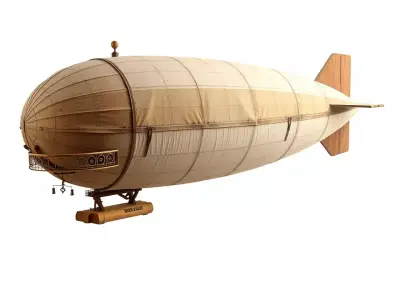 Vintage Airship model pack Low-poly 3D model
