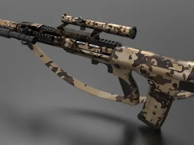 AUG Gun Fps - Tps Low-poly 3D model