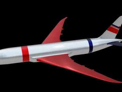 Commercial Aviation Low-poly 3D model