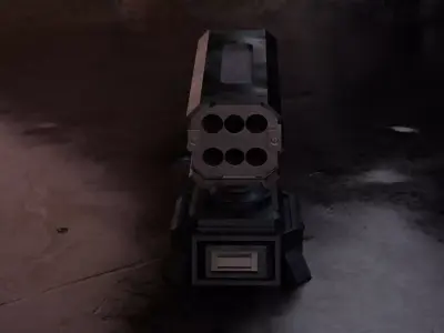 The Rocket Turret Low-poly 3D model