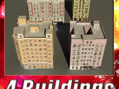 Building Collection 85-88 Low-poly 3D model