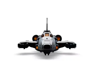 Scifi Fighter Spaceship 3D Model Low-poly 3D model