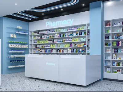 Pharmacy Low-poly 3D model Low-poly 3D model
