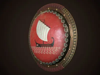 Hoplite Shield Triera Low-poly 3D model