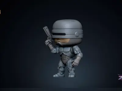 RoboCop STL Funko Style Cyborg Figure 3D Printable Model 3D print model