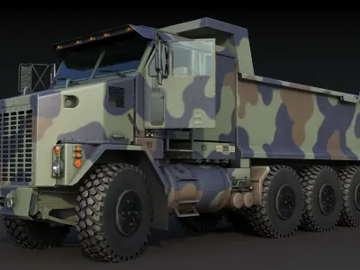 Military Dump Truck Oshkosh M1070  Low-poly 3D model