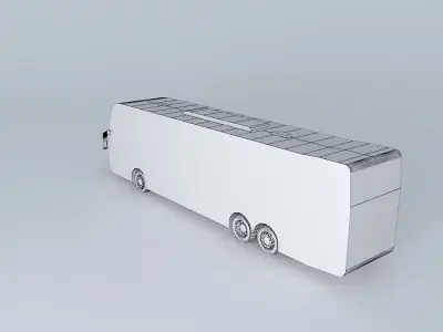 Buses bus with brazilian flag Free 3D model