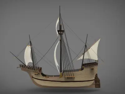 Historical ship Santa Maria 3D model