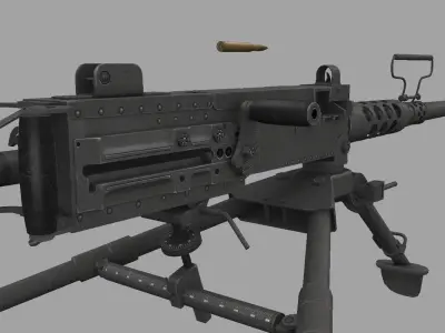 M2 Browning Low-poly 3D model