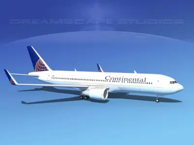 Boeing 767-300 Continental 3D model