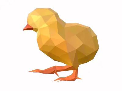 Animated Chicken Lowpoly Art Style Low-poly 3D model