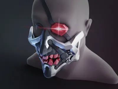 Cyberpunk Demon Ninja  Mask 3D print model purchase