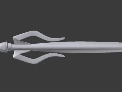 White Gold Sword Low-poly 3D model