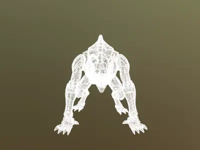 Low Poly Stylized Cyber-Predator  - PBR Low-poly 3D model