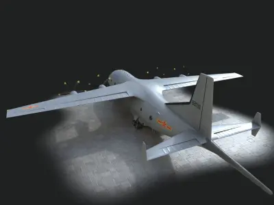 Chinese NAVY KQ200 Anti submarine aircraft Gaoxin 6 Low-poly 3D model