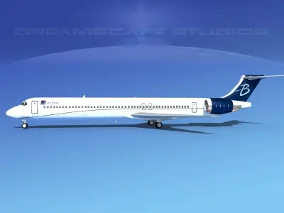 McDonnell Douglas MD83 Blue Line 3D model