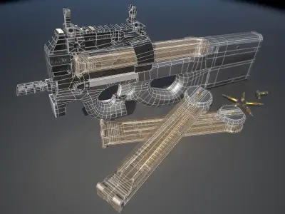 HIE Game Ready P90 D180521 Low-poly 3D model