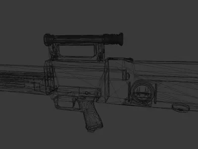 Heckler-Koch G11 K2 version Low-poly 3D model