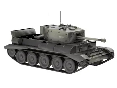 Cromwell  British medium cruiser tank Low-poly 3D model