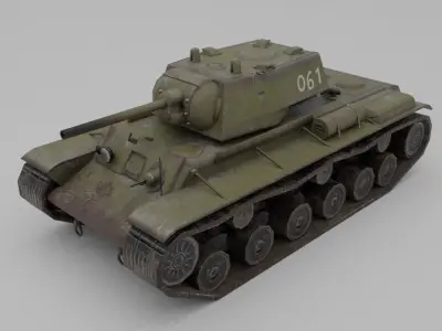 KV-1 ZiS-5 Heavy Tank Low-poly 3D model