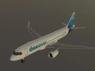 Discover airlines airbus a320-214 low poly 3D Model Low-poly 3D model