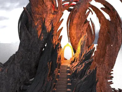 Ancient Druid Rock Monolith 3D model